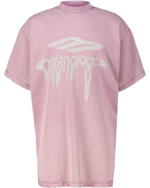 Balenciaga T-Shirt 3B LIQUEFIED Oversized Fit - Pink