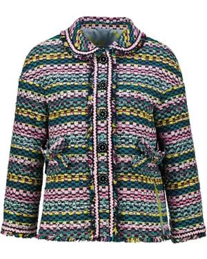 Maison Common Tweedblazer mit Schleifen - Grün