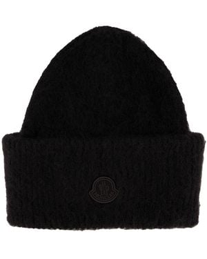 Moncler Strickmütze mit Mohair BEANIE - Schwarz