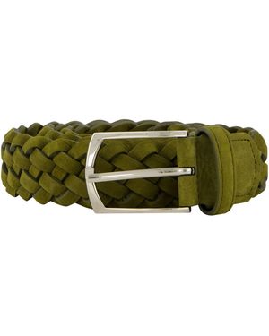Simonnot Godard Flechtgürtel aus Nubukleder - Grün