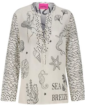 FROGBOX Bluse SEALIFE Regular Fit - Grau
