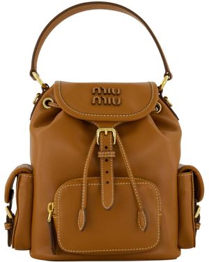 Miu Miu Rucksack aus Kalbsleder - Braun