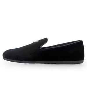 Prada Slipper aus Samt - Schwarz