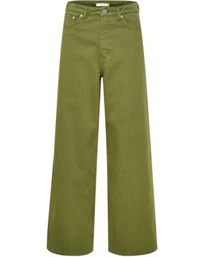 Gestuz Jeans ELMAGZ HW TWILL WIDE - Grün