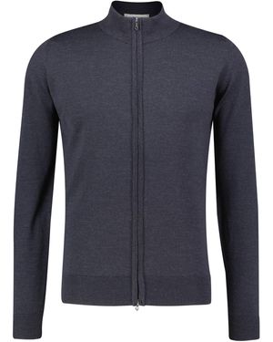 John Smedley Strickjacke CLAYGATE aus Wolle - Blau