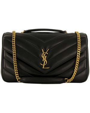 Saint Laurent Schultertasche aus Lammleder LOULOU MEDIUM MATELASSE - Schwarz