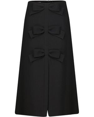 Maison Common Rock mit Schurwolle und Schleifen-Details - Schwarz