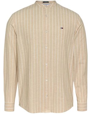Tommy Hilfiger Hemd aus Bio-Baumwolle und Leinen TJM LINEN MIX BND STP SHRT EXT - Natur
