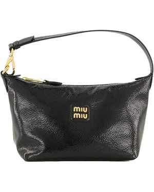 Miu Miu Schultertasche aus Lackleder - Schwarz