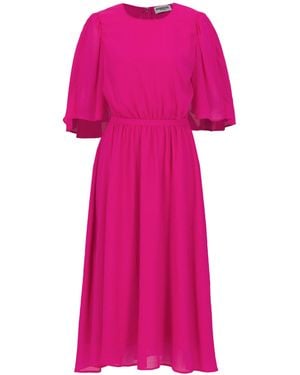 Essentiel Antwerp Midikleid mit Cape-Ärmeln - Pink