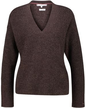 Tommy Hilfiger Strickpullover aus Wolle mit Kaschmir Relaxed Fit - Braun