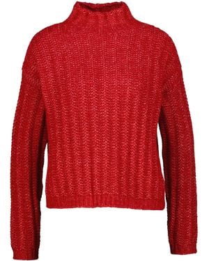 HUGO Strickpullover SAFINEYNY Relaxed Fit - Rot