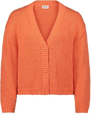 Cartoon Strick-Cardigan mit V-Ausschnitt - Orange