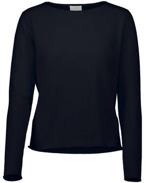 Allude Strickpullover aus Baumwolle-Kaschmir-Mix - Blau