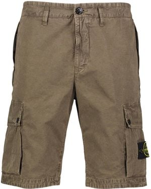 Stone Island Cargoshorts aus Bio-Baumwolle - Grün