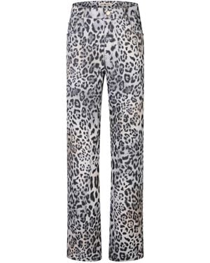 Riani Hose mit Leo-Print - Weiß