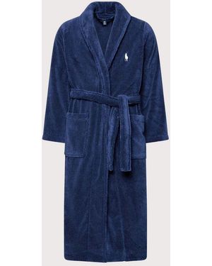 Polo Ralph Lauren Cotton Terry Dressing Gown - Blue