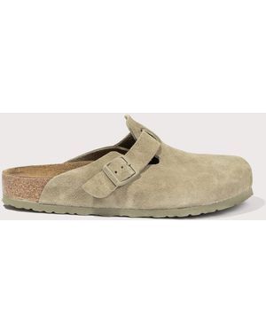 Birkenstock Boston Suede Leather Clogs - Natural