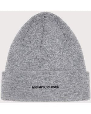 MKI Miyuki-Zoku Mki Embroidered Merino Beanie - Grey