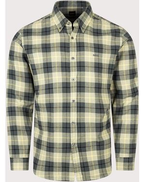 BOSS Regular Fit Rickert M Plaid Shirt - Green