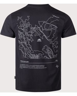 Snow Peak Hq Topographic Map T-Shirt - Black