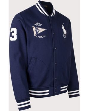 Polo Ralph Lauren Classic Fit Big Pony Fleece Baseball Jacket - Blue
