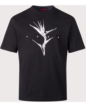 HUGO Relaxed Fit Darise T-Shirt - Black