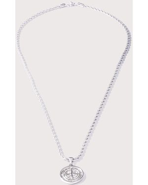 Mysterious Jeweller Stainless Steel Compass Pendant 24&Quot - White