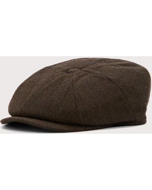 Barbour Fyne Tweed Baker Boy Cap - Brown