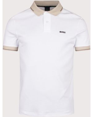 BOSS Slim Fit Network Paule Polo Shirt - White