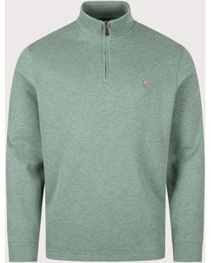 Polo Ralph Lauren Loose Fit Estate-Rib Quarter Zip Knit Jumper - Green