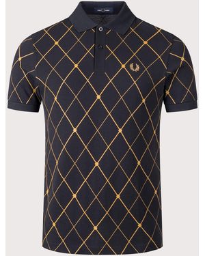 Fred Perry Argyle Print Shirt - Black