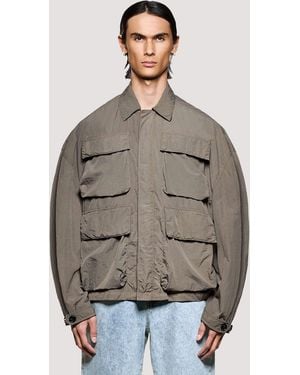 MKI Miyuki-Zoku Box Fit Garment Dye Overshirt - Brown