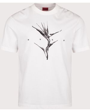 HUGO Relaxed Fit Darise T-Shirt - White