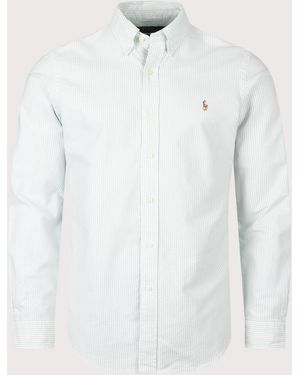 Polo Ralph Lauren Custom Fit Striped Oxford Shirt - White