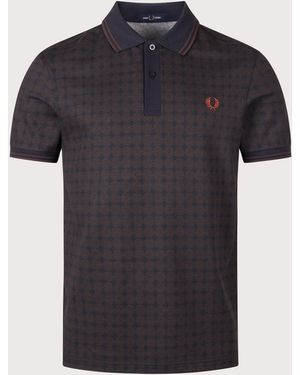 Fred Perry Regular Fit Floral Print Polo Shirt - Black
