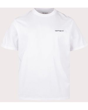 Carhartt Loose Fit Script Embroidery T-Shirt - White