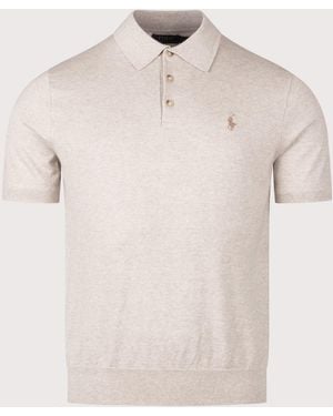 Polo Ralph Lauren Regular Fit Cotton Knitted Polo Shirt - Natural
