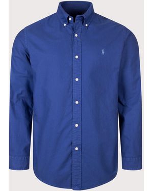 Polo Ralph Lauren Custom Fit Garment-Dyed Oxford Shirt - Blue