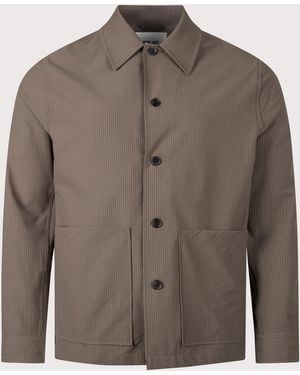 NN07 Blaze Seersucker Overshirt - Brown