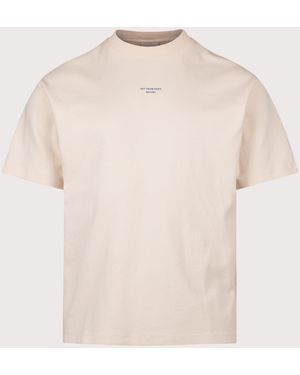 Drole de Monsieur Relaxed Fit Classic Slogan T-Shirt - Natural