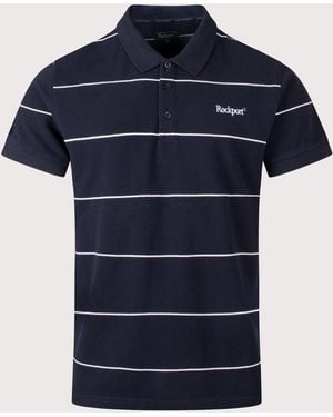 Rockport Relaxed Fit Katz Stripe Polo Shirt - Blue
