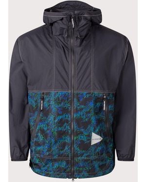 and wander Printed Wind Jacket - Blue