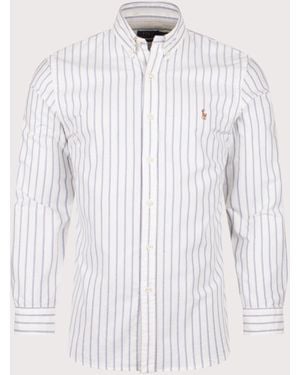 Polo Ralph Lauren Slim Fit Striped Oxford Shirt - White