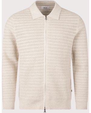 NN07 Gustav Zip Through Knit Cardigan - Natural