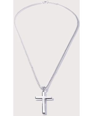 Mysterious Jeweller Stainless Steel Cross Pendant 24&Quot - Natural