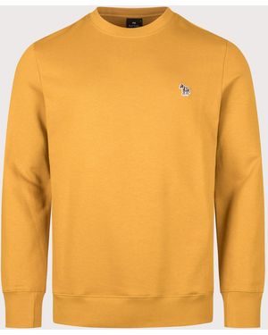 Paul Smith Regular Fit Organic Cotton Zebra Logo Sweatshirt - Yellow