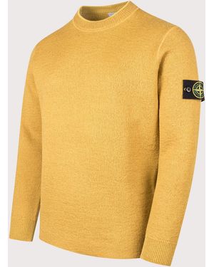 Stone Island Relaxed Fit Rubberised Rws Wool Jumper - Yellow