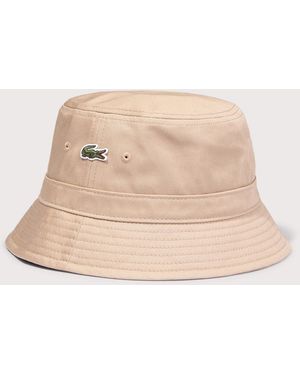 Lacoste Piqué Bucket Hat - Natural