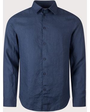 NN07 Enzo Linen Shirt - Blue